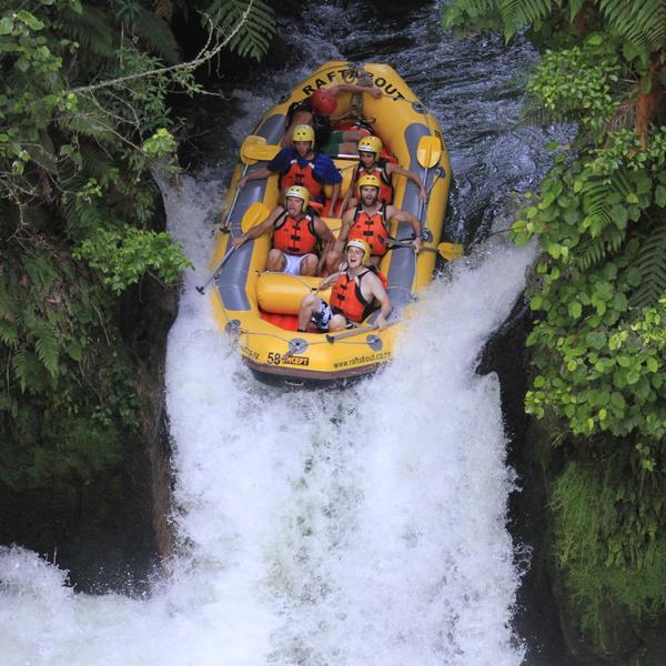 Tackling Tutea Falls on the Kaituna River in Rotorua, New Zealand