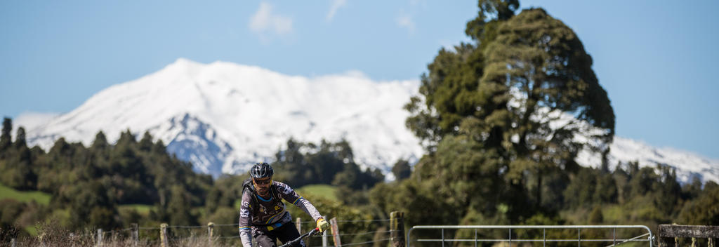 Check out the volcano views on the 42 Traverse mountain biking track