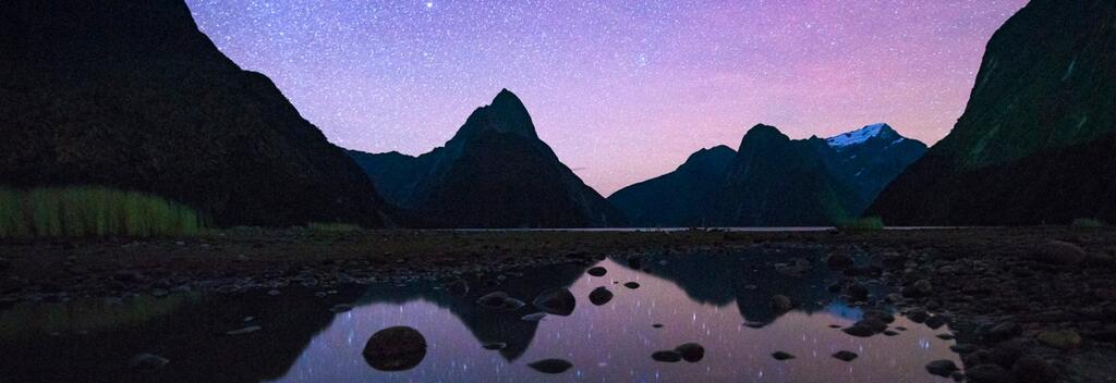 Starry night at Milford Sound