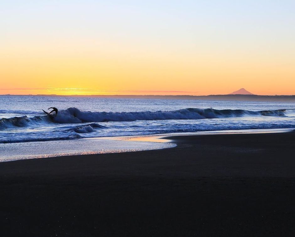 Enjoying a sunset surf on Surf Highway 45.