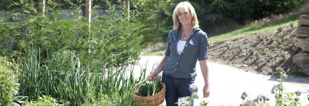 Annabel Langbein in her Wānaka garden.