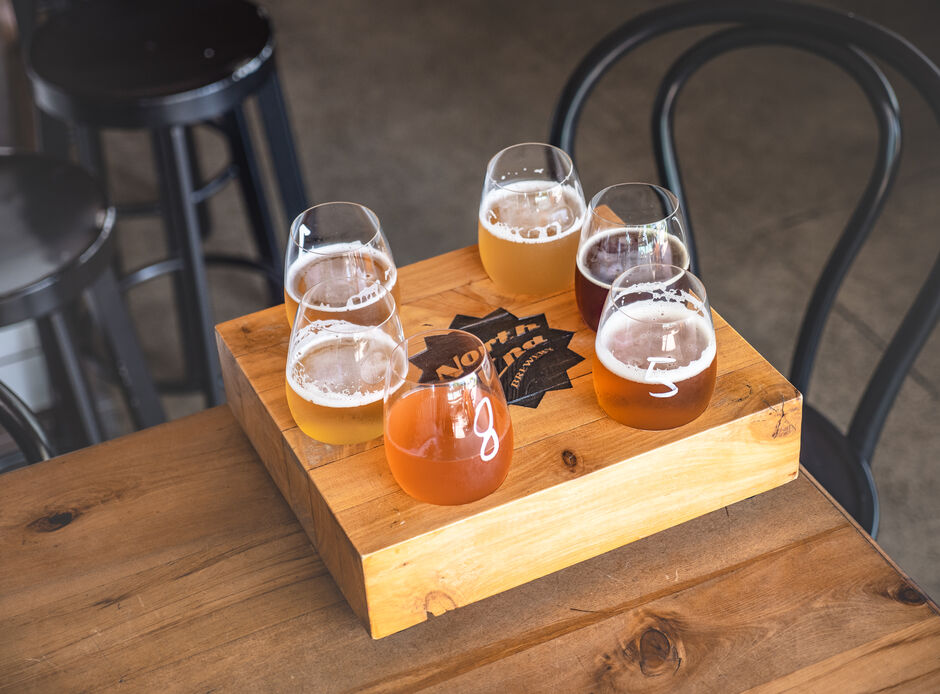 Beer tasting tray at Salt and Wood Waikanae