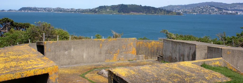 See gun emplacements, reminders of the role the island played as a defence position in World War II
