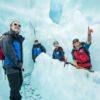 Exploring ice caves.