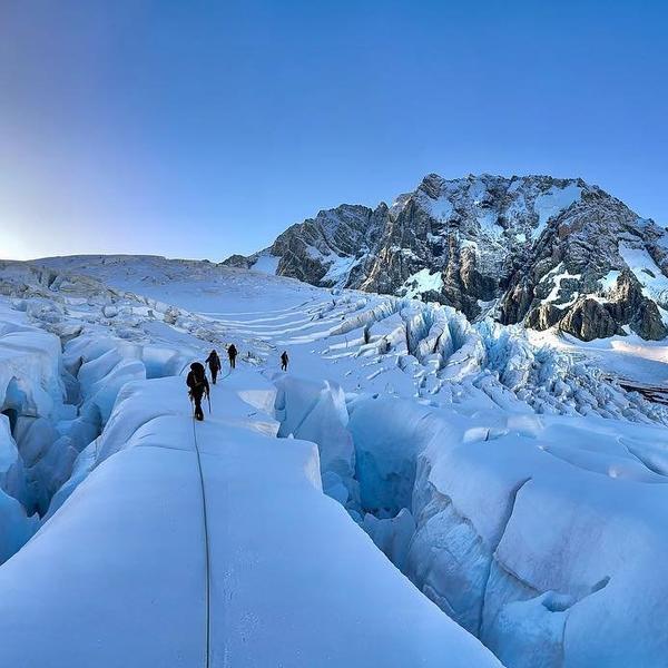 Group ice climbing at Tasman Glacier