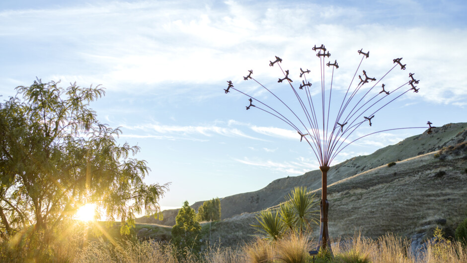 Iron Ridge Quarry Sculpture Park.   'Dandelions Flying' by Raymond Herber.