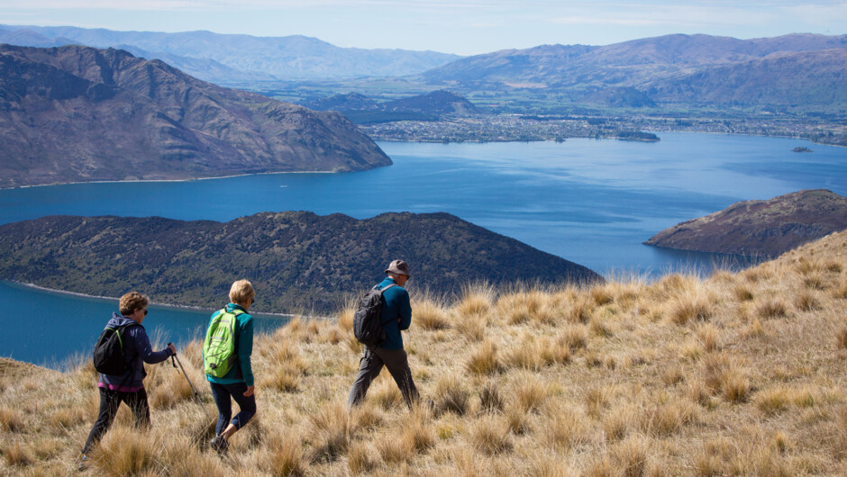 Private walking trail high over Lake Wanaka.