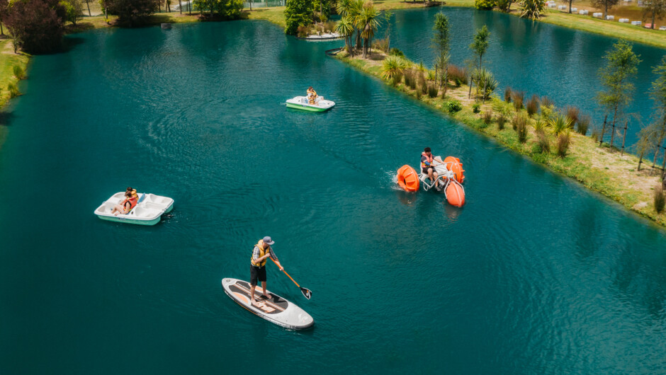 The boating lake from above.