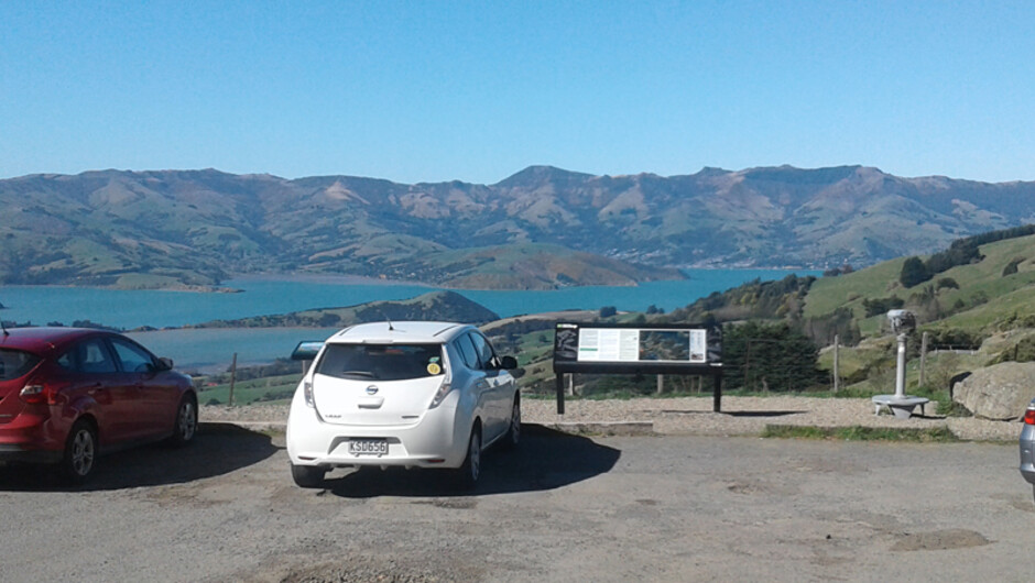 Pegasus cars overlooking Akaroa Harbour