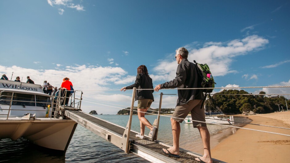 Boarding the boat at Kaiteriteri