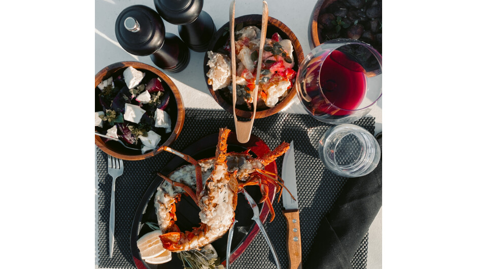 Local crayfish cooked on the barbecue.