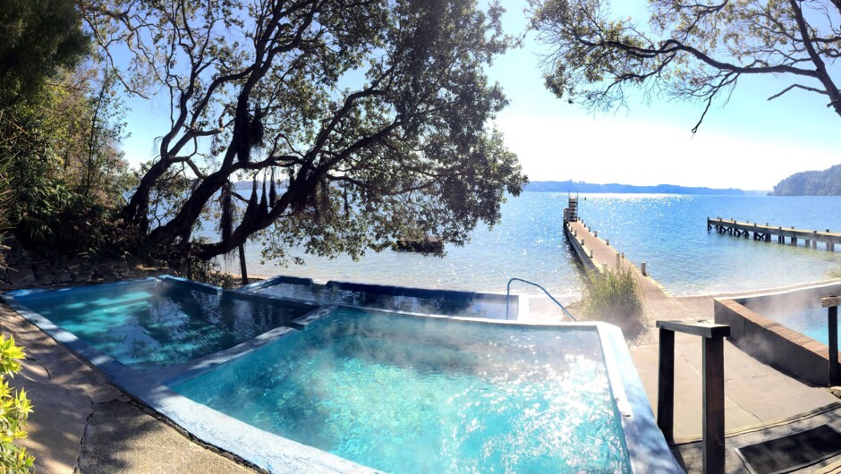 The view from the hot pools looking out over Lake Rotoiti