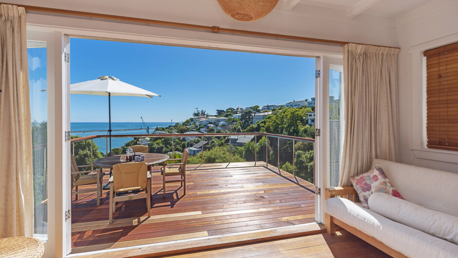 Outdoor dining area with stunning views