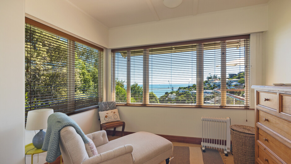 Sunroom with futon sofa in king single size