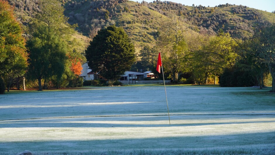 A frosty morning on #1.