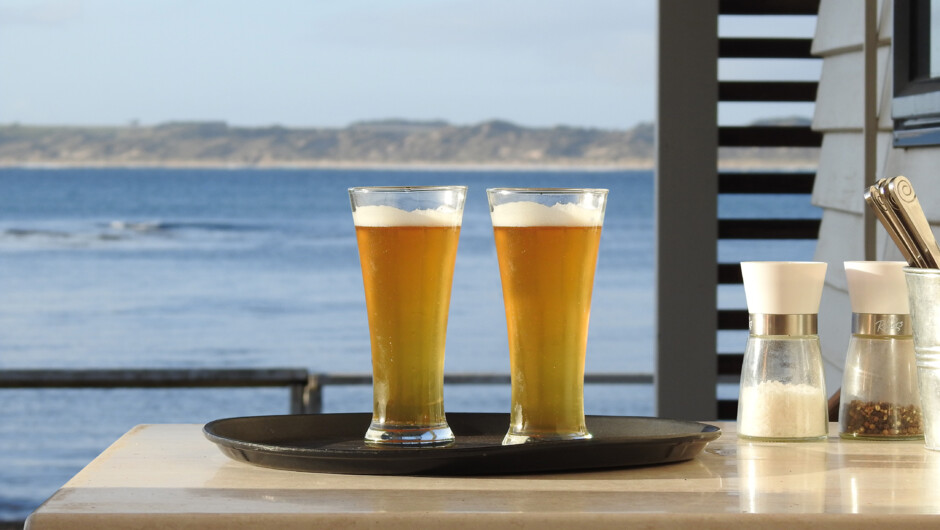 A beer on the deck at Hotel Chatham