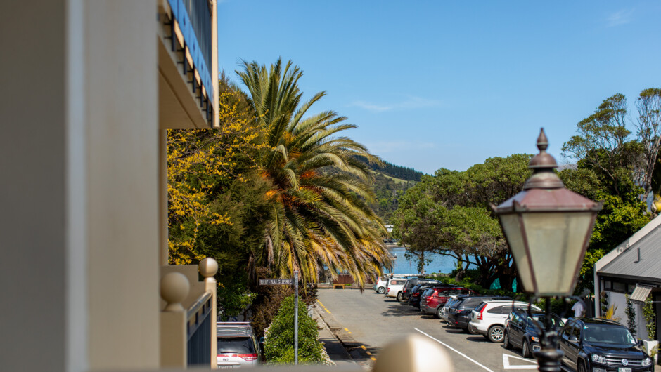 View from a mid floor looking south down Rue Jolie towards the Harbar bar/cafe