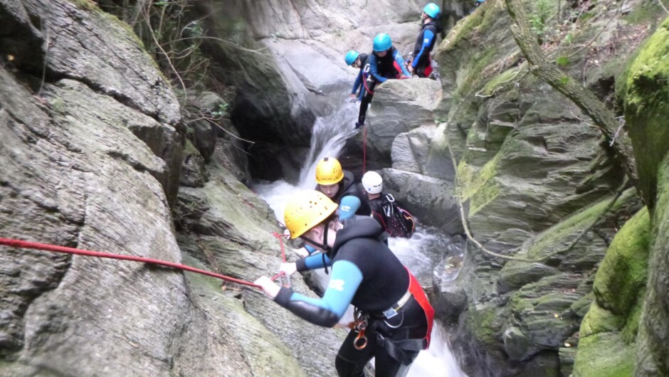 Traversing through the canyon