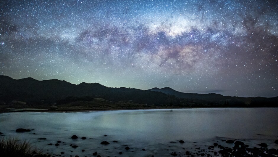 Viewing the Milky Way from the beach is a special experience. Note that cameras do pick up more light than the human eye.