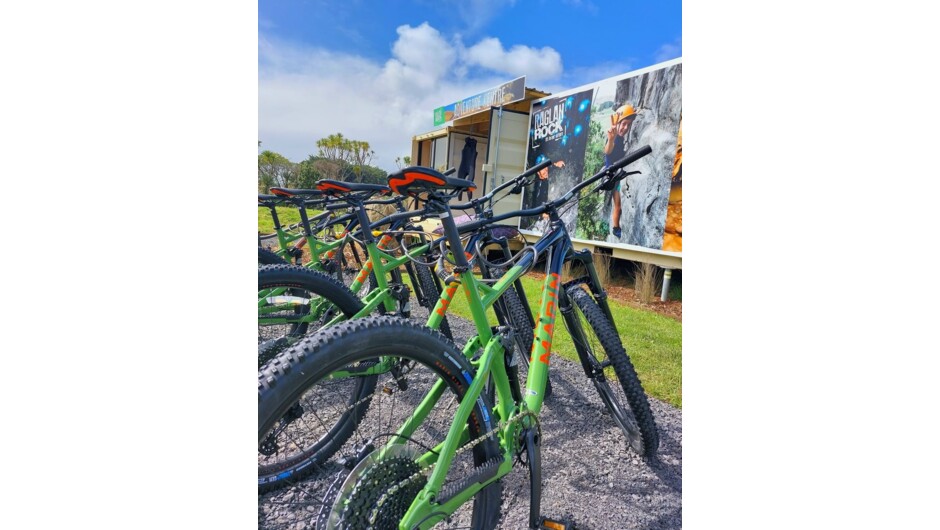 Bike selection at Raglan Rock Adventure Centre