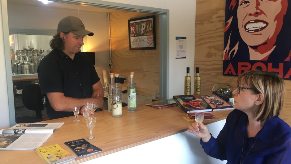 Chris Barber Owner/Distiller of Koakoa taking us through their fine range of hand-crafted Gin, Vodka and Limoncello.