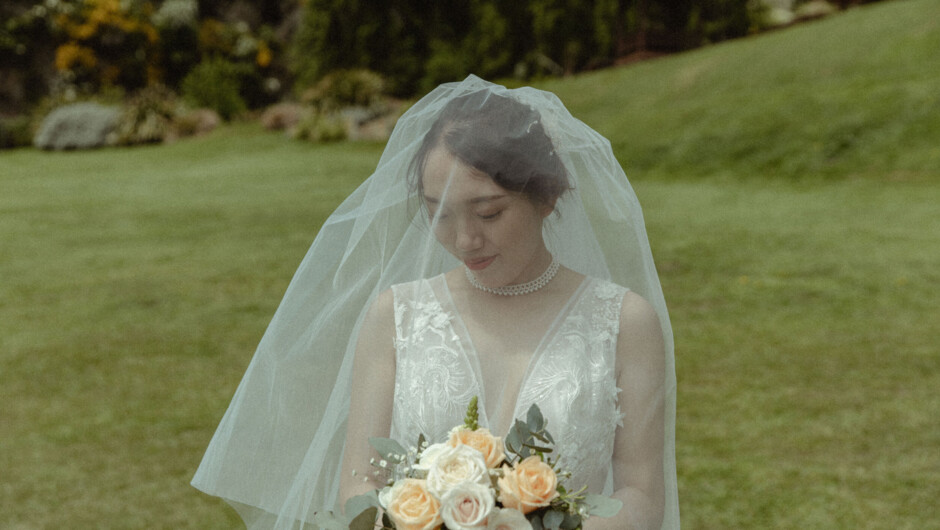 A wedding photograph by photographer Panda Bay Films at Canonys Lodge, Queenstown