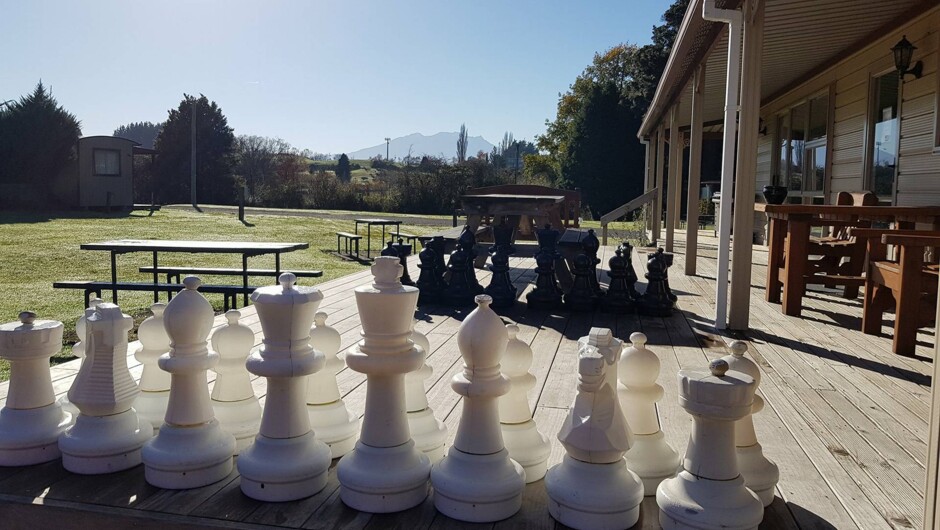 Or challenge them to a game of chess at the Raetihi Holiday Park