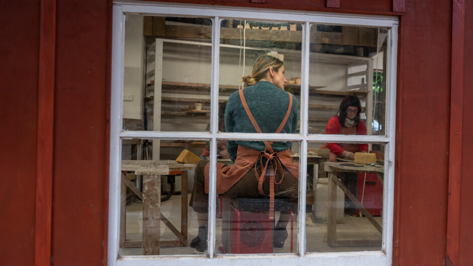 View of class through window.