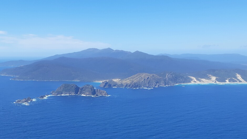 Approaching Stewart Island on a stunning day.