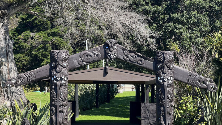 Piritahi marae entrance, Waiheke Island