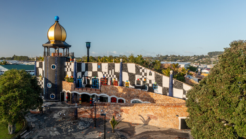 Hundertwasser Art Centre waterfront view