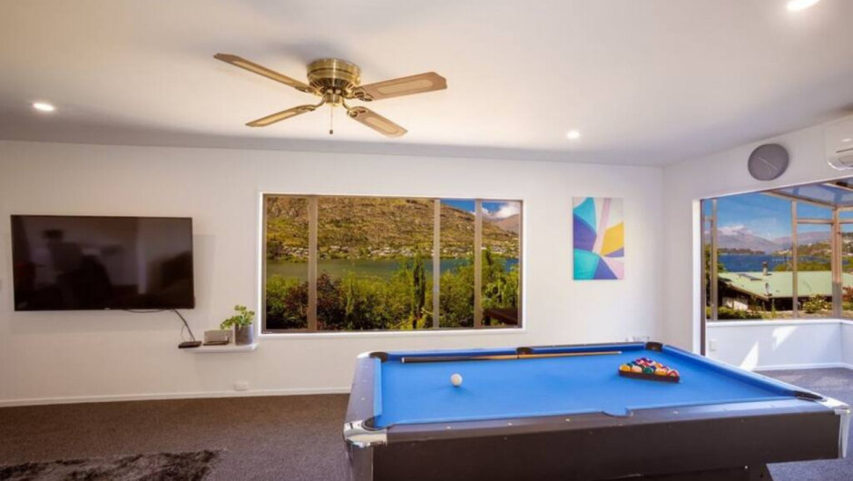 Pool table in the living area