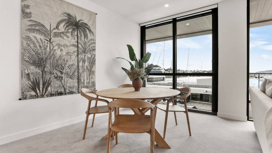 Stylish dining area.