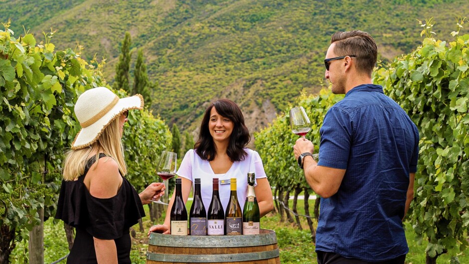 Tasting in the vines at Kinross Vineyard