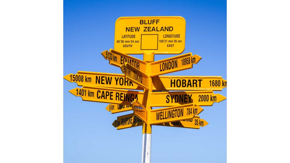 Sign at the very tip of the North Island