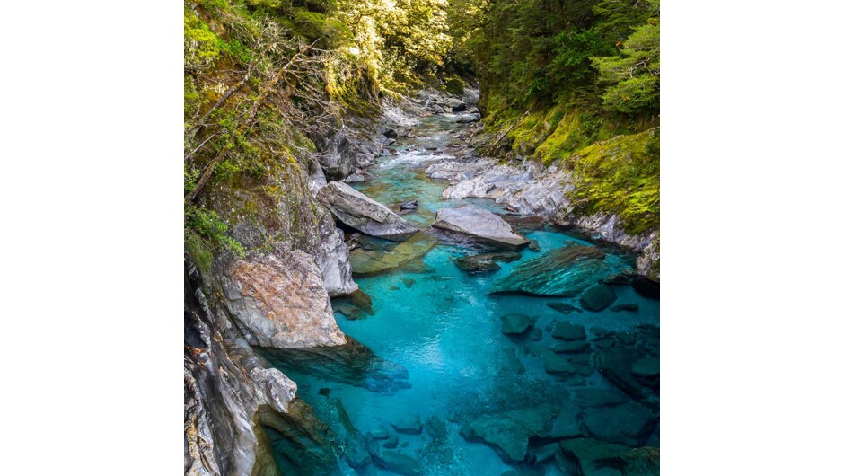 The route follows the shores of Lakes Wanaka and Hawea before you enter the township of Makarora, the gateway to Mt. Aspiring National Park and the Blue Pools here are a wonderful 30 minute walk.