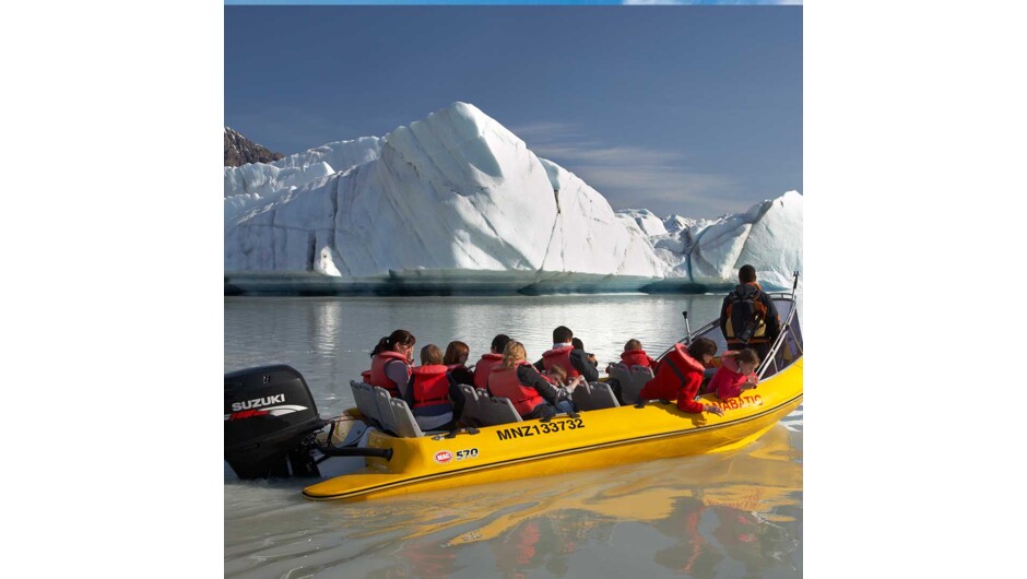 The Glacier Explorers tour is the only one of its kind in New Zealand and one of only three in the world. Very few glaciers terminate into lakes and even fewer of them are accessible. See towering ice cliffs & floating icebergs.