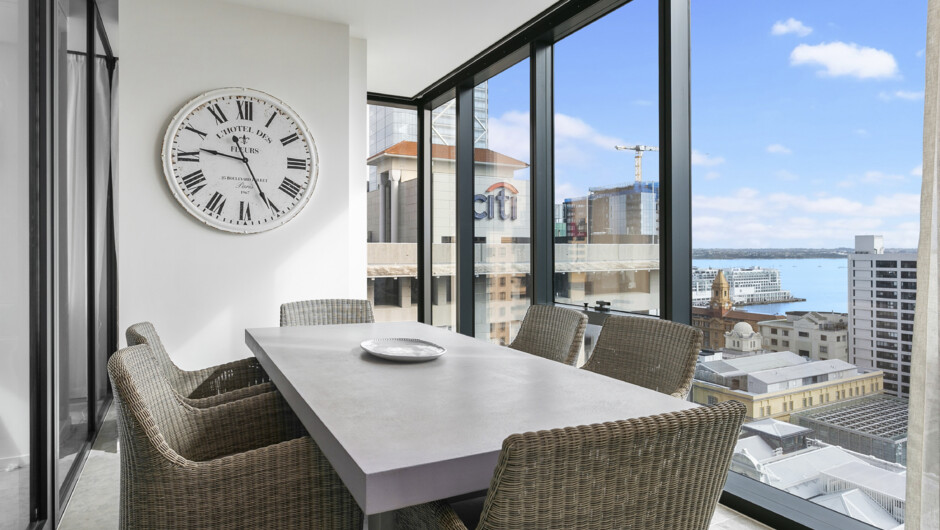 Dine with breathtaking views of the city and harbour