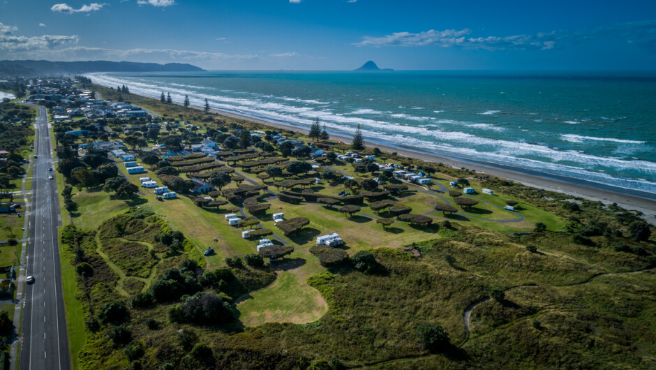 Drone shot of the park.