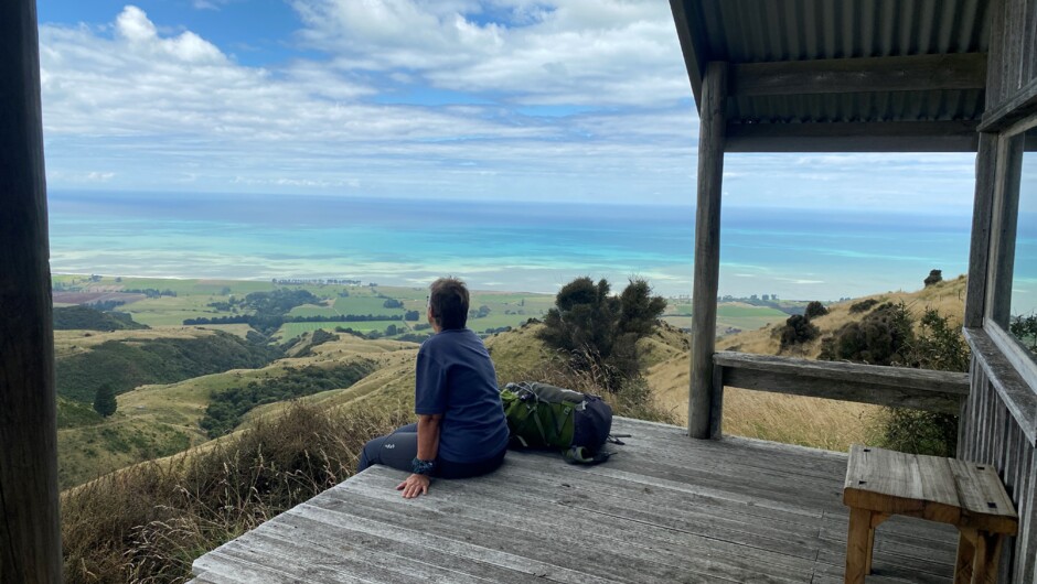 Enjoying the amazing views on the Kaikoura Coastal Track