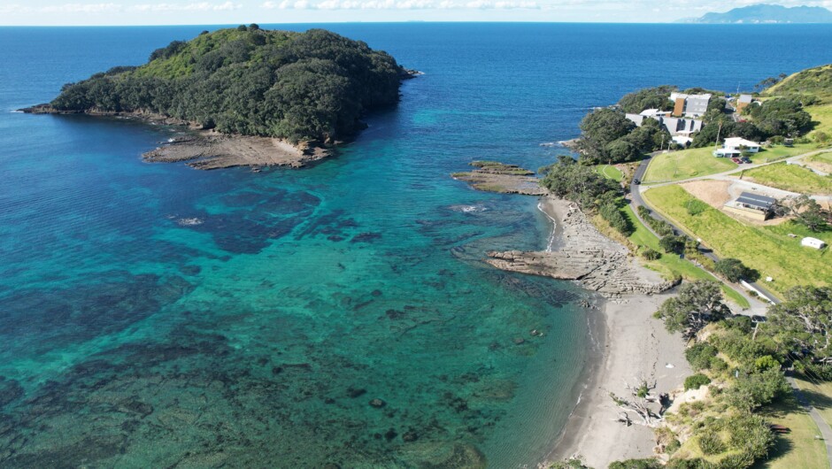 Drone photo of Goat Island.