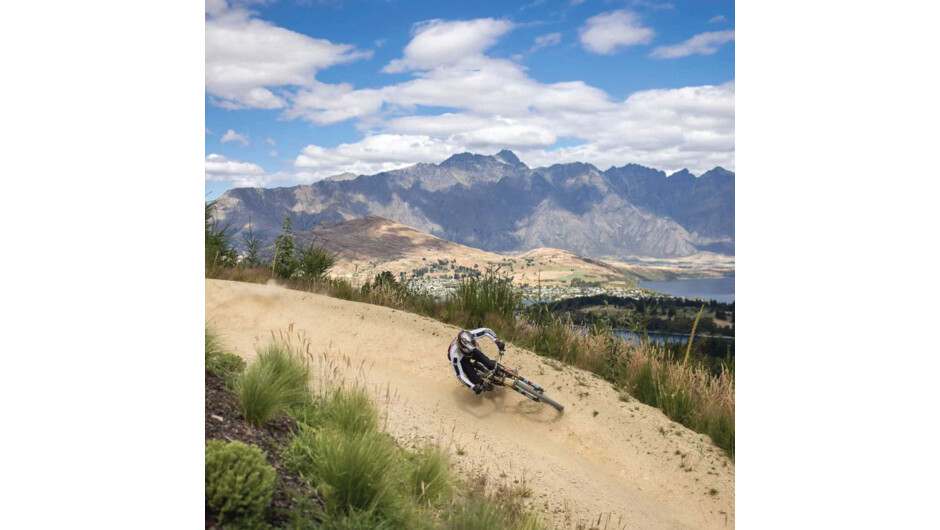 Queenstown Bike Park. Remarables in the background