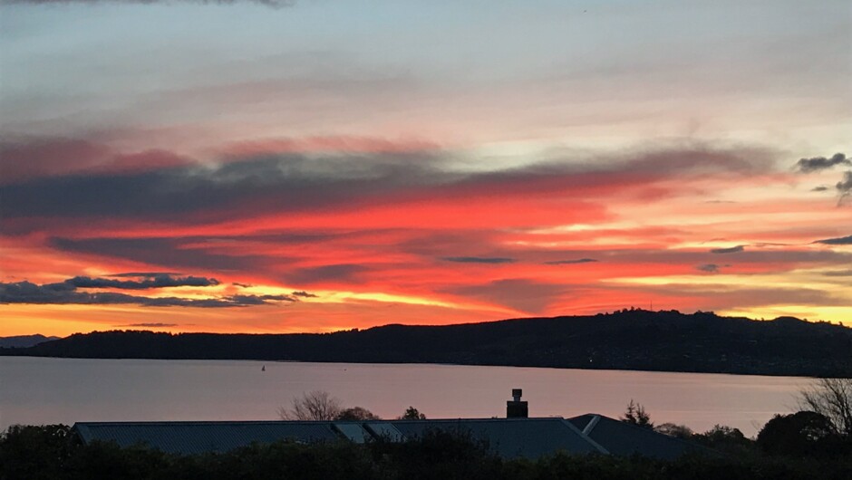 Dusk views of lake