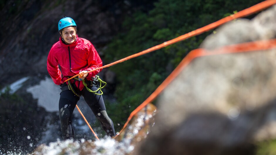 Abseiling exhilarating waterfalls