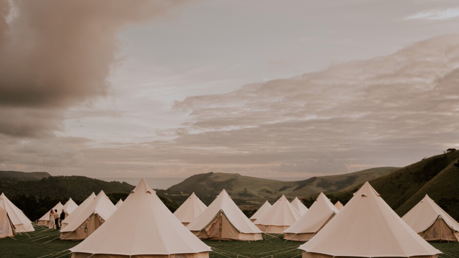 Unforgettable Glamping: A Scenic Auckland Destination Wedding, February 2023