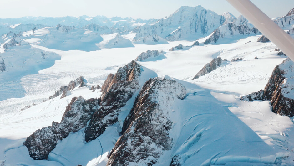 Mt. Cook National Park and the Glaciers all from your guaranteed window seat with Glenorchy Air.