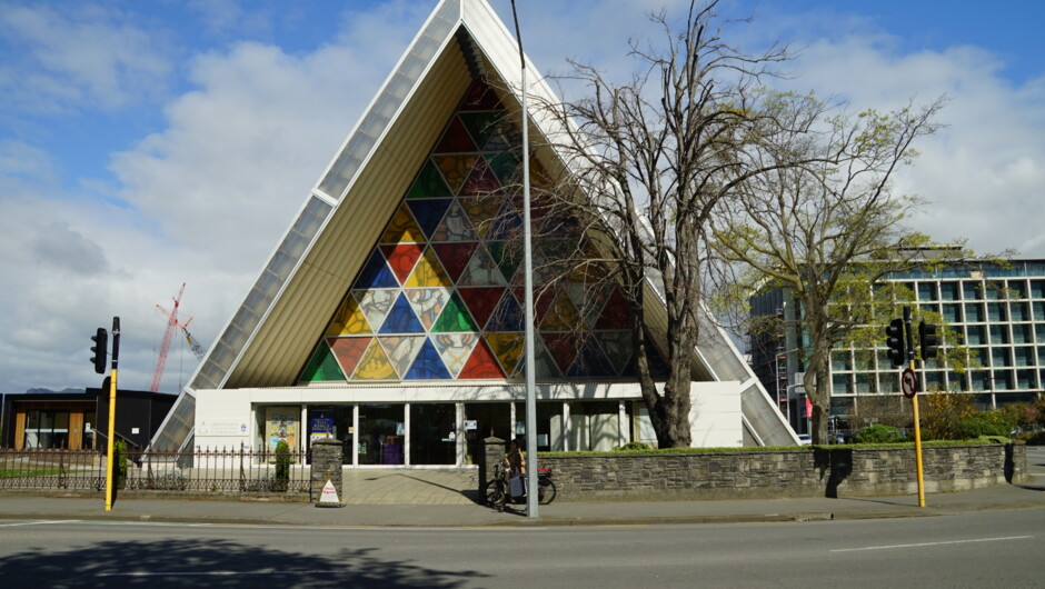 A Cathedral built from cardboard, you have to see it to believe it. designed by Shigeru Ban who won the Pritzker Architecture Prize in modern architecture, in 2014.