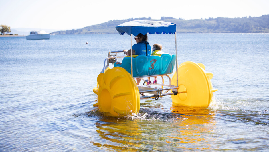 3 people can enjoy the aqua cycles at one time