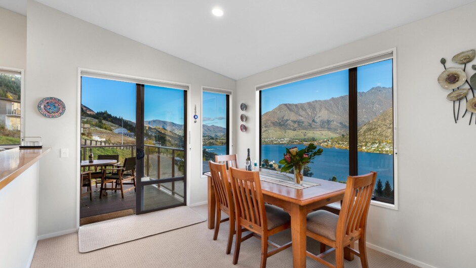 Dining room with lake views