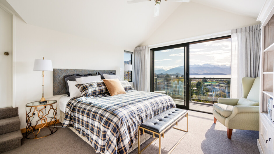 Master bedroom with lake views